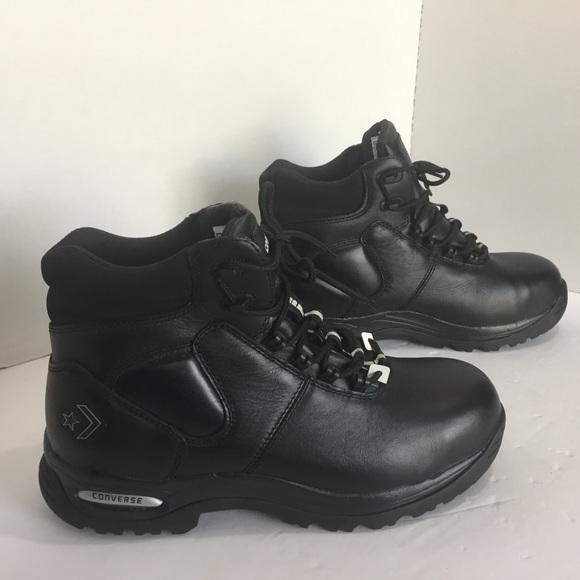 converse black work shoes